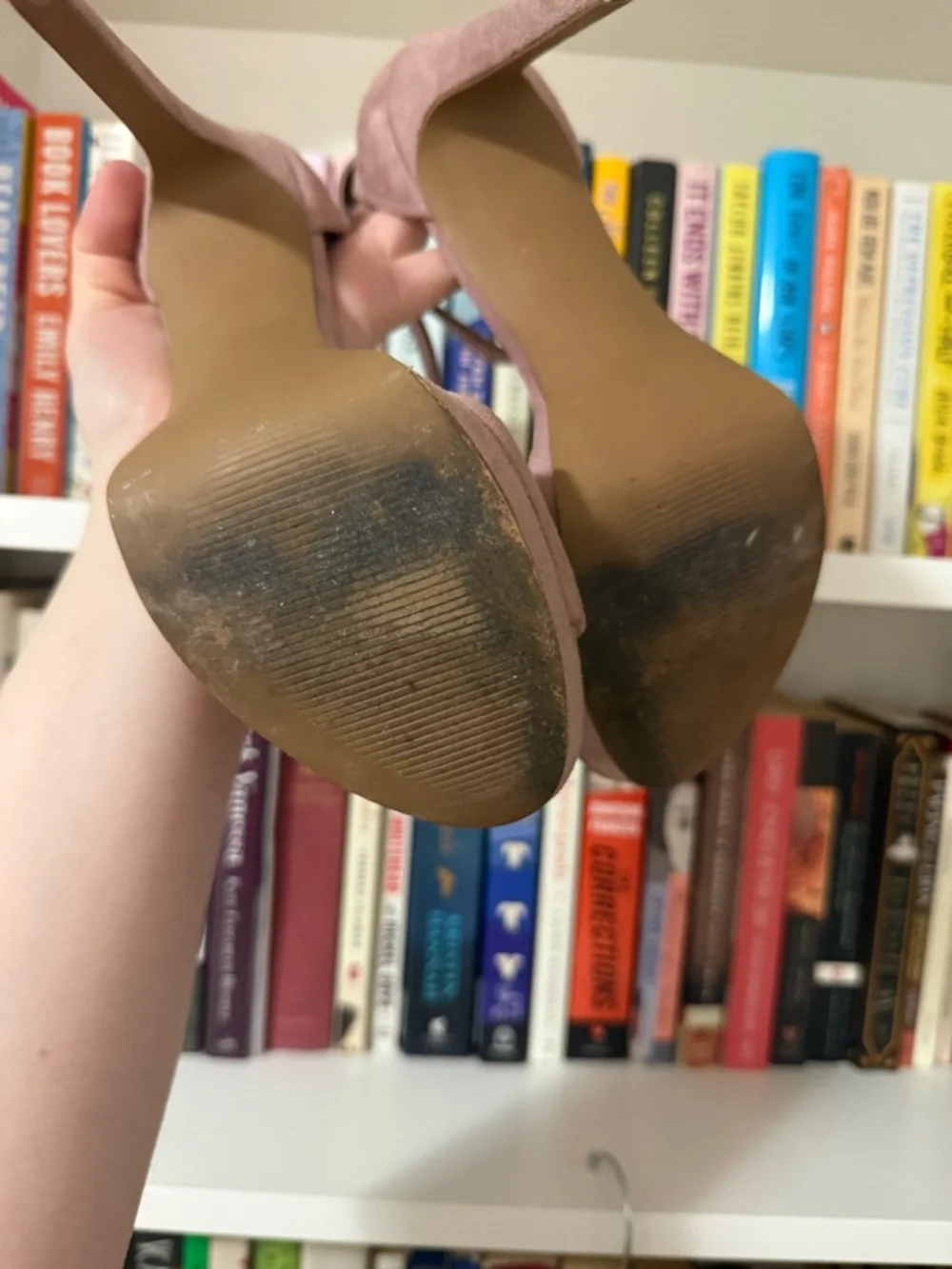 Women's Blush Pink Ankle Strap High Heels - Picture 4 of 4